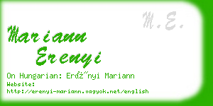 mariann erenyi business card